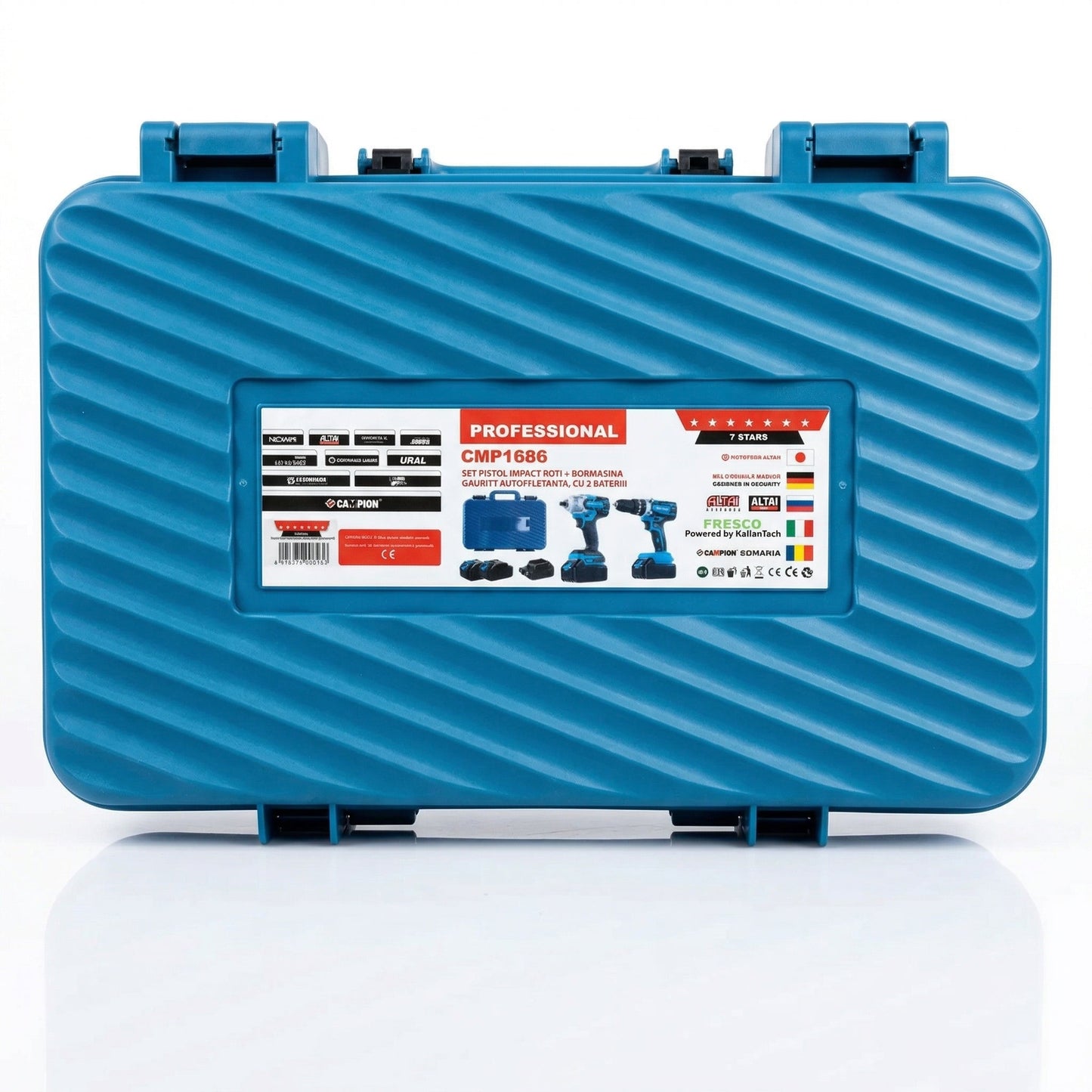Set Profesional Bormașină + Mașină de Înșurubat cu Impact 350NM cu 2 Acumulatori 48V 8Ah și Valiză de Transport